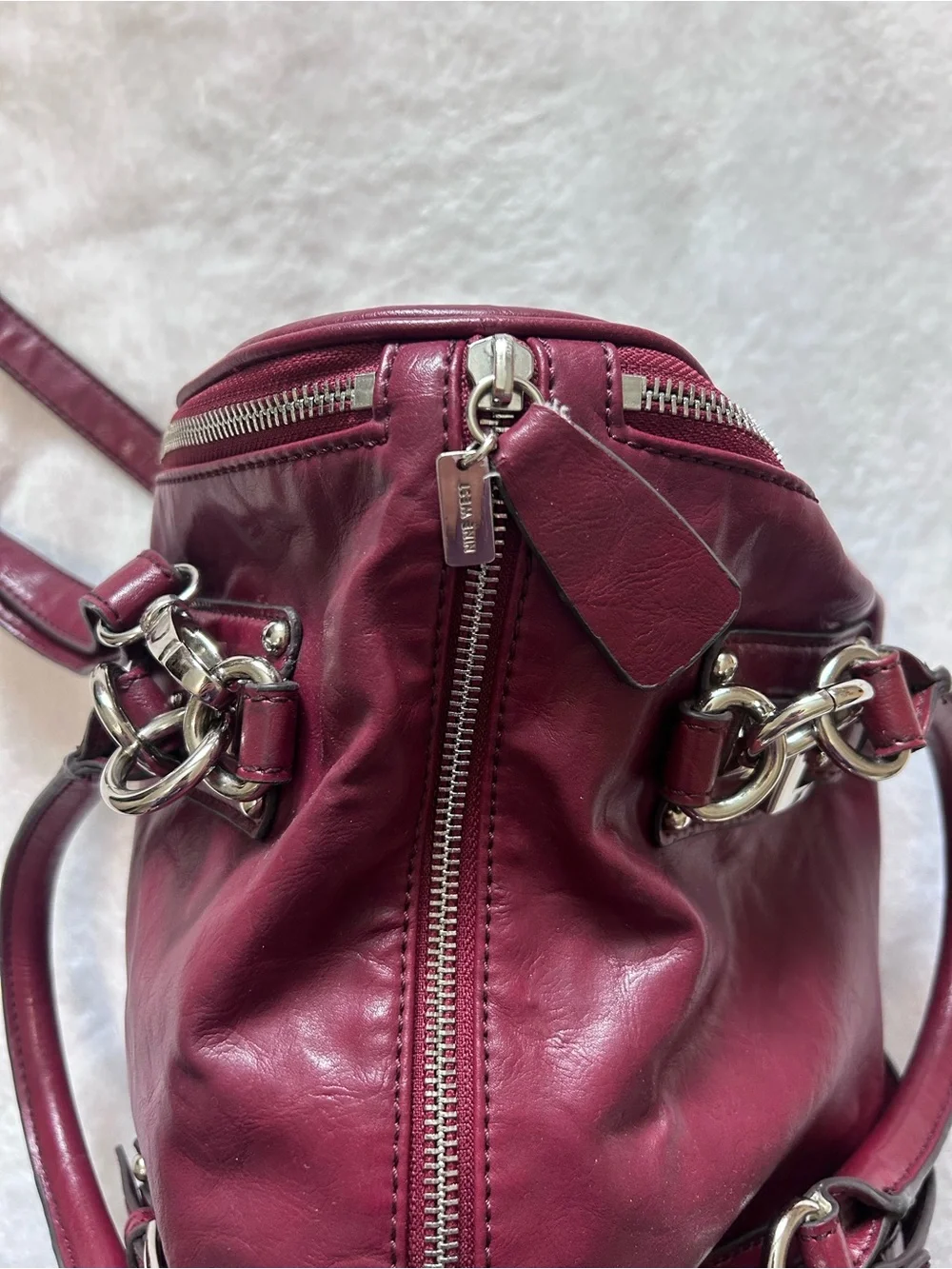 Nine West Deep Red Faux Leather Purse - Picture 4 of 6